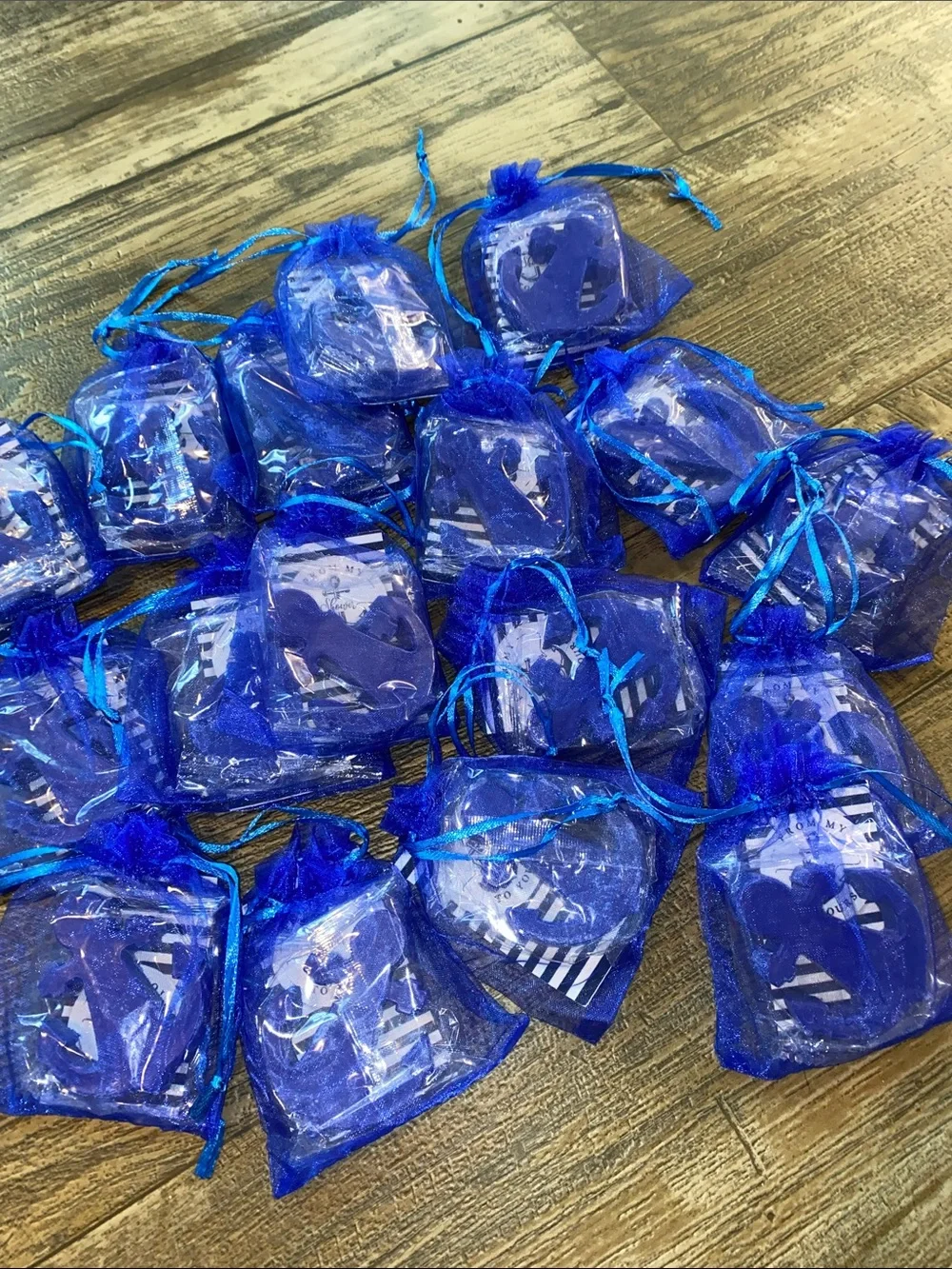 Nautical Blue Organza Favor Bags with Anchor bar soap– Pack of Party favors 17